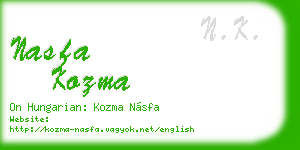 nasfa kozma business card