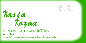 nasfa kozma business card